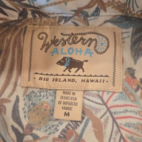 Western Aloha Floral Rodeo Rockabilly Pearl Snap Long Sleeve Shirt Medium Mens - Picture 8 of 10